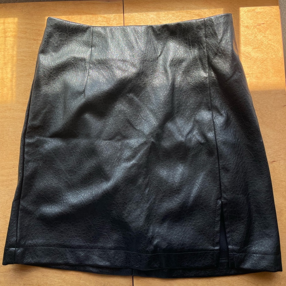 Wild Fable Black Leather Skirt